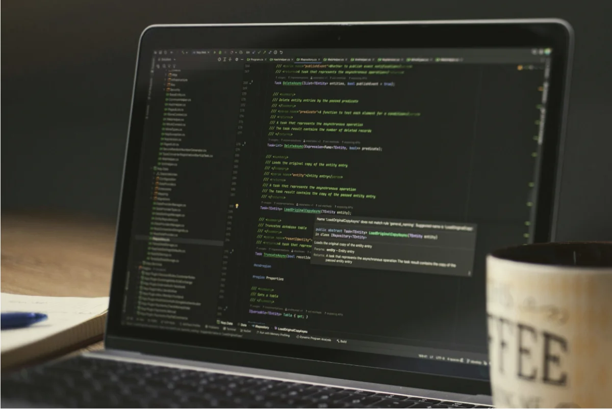 website maintenance on a laptop